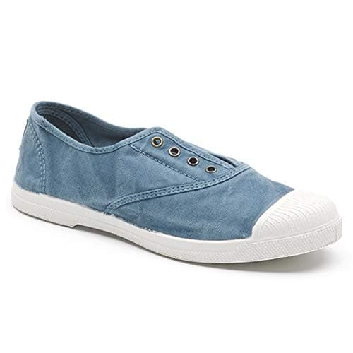 Basket Vegan en toile de coton bio Natural World bleue