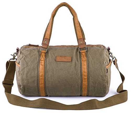 Sac fourre-tout sport toile canvas vert kaki cilyndrique