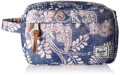 La trousse de toilette homme en toile colorée et à imprimés bleu Herschel