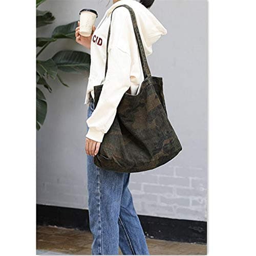 Sac à main vintage toile camouflage vert pour femme