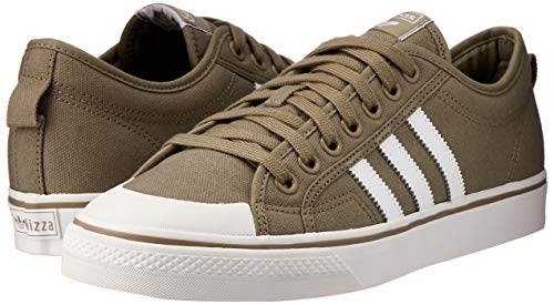 Baskets iconiques en toile marron kaki Adidas Nizza basses