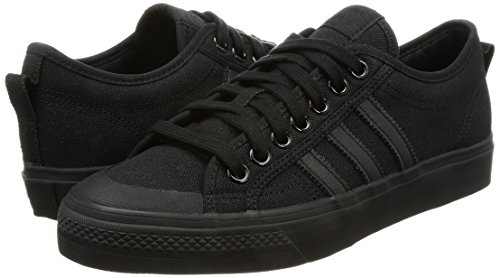 Baskets iconiques en toile noire Adidas Nizza basses