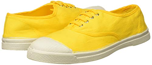 Baskets Bensimon en toile jaune citron