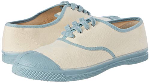 Baskets Bensimon au look rétro vintage en toile blanche et bleue