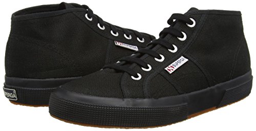 Baskets en toile noire casual Superga avec plate forme et montantes