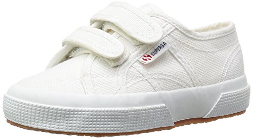 Baskets en toile blanche casual à scratch Superga avec plate forme pour jeune enfant