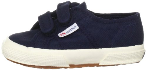 Baskets en toile marine casual à scratch Superga avec plate forme pour jeune enfant