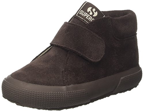 Baskets en daim marron casual à scratch Superga avec plate forme pour jeune enfant