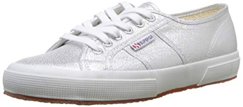 Baskets en toile argent casual et chic Superga avec plate forme