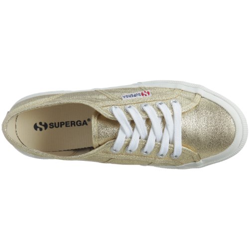 Baskets en toile dorée casual et chic  Superga avec plate forme