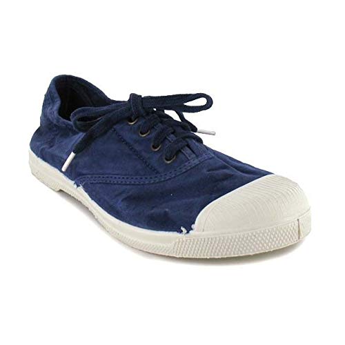 Basket Vegan en toile de coton bio Natural World bleue marine avec lacets