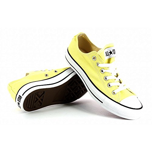 Baskets iconiques en toile Converses Chuck Taylor jaune citron et basses