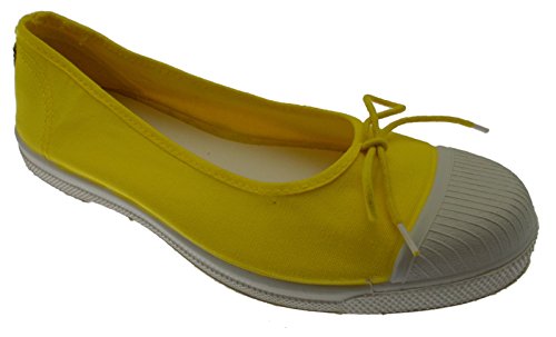 Ballerine vegan en toile de coton bio jaune vif pour femme ou pour fille Natural World