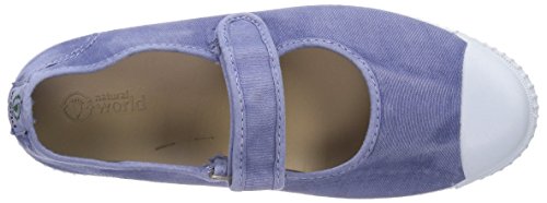 Ballerine vegan en toile de coton bio mauve pour fille Natural World