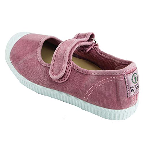 Ballerine vegan en toile de coton bio rose pour fille Natural World