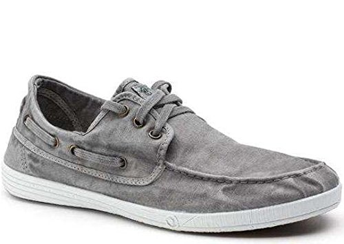 Chaussure bateau Vegan en toile de coton bio Natural World pour homme gris