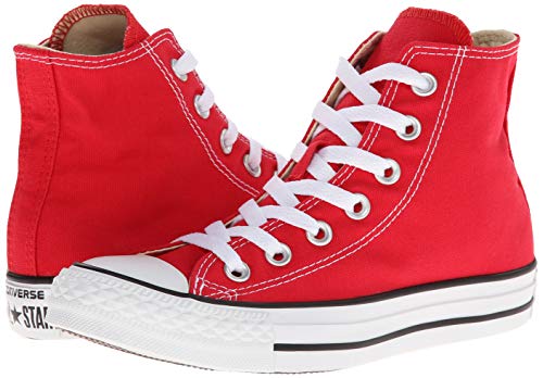 Baskets iconiques en toile Converses Chuck Taylor rouges et hautes