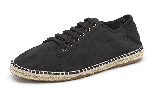 Basket Espadrille Vegan en toile de coton bio Natural World noire et basse