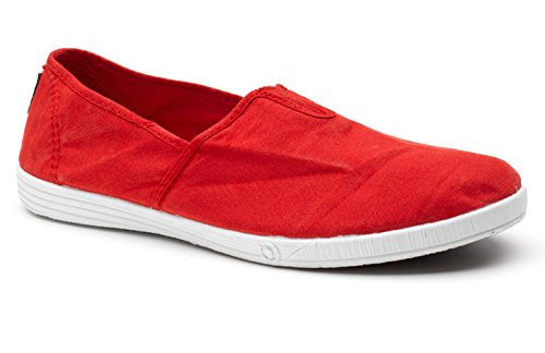 Chaussure Espadrille Vegan en toile de coton bio Natural World rouge