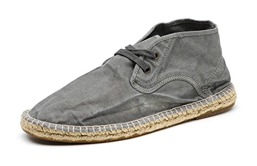 Espadrille Vegan en toile de coton bio Natural World grise et montante