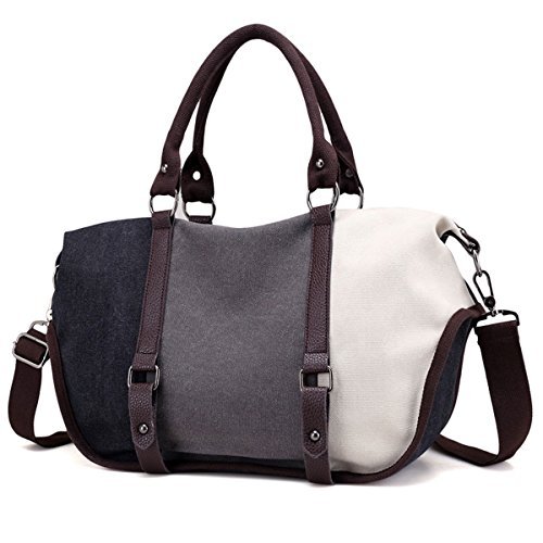 Sac cabas rayé en toile tricolore porté épaule façon sac à main pour la ville