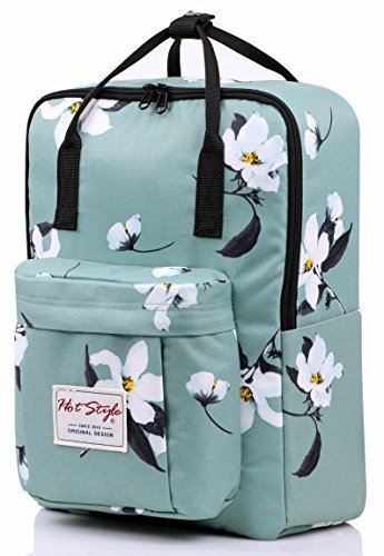 Sac à dos avec anses en toile bleue imprimé fleurs