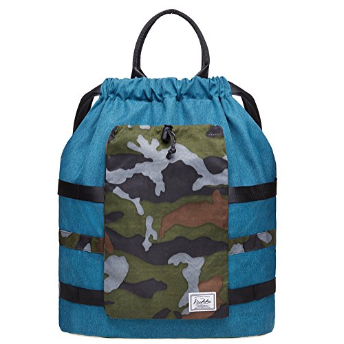 Sac à dos Kaukko camouflage et bleu original avec cordon pour homme