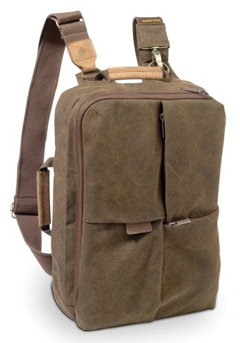 sac a dos pour ordinateur en toile verte canvas National Geographic, toile imperméable et compartiment ordinateur