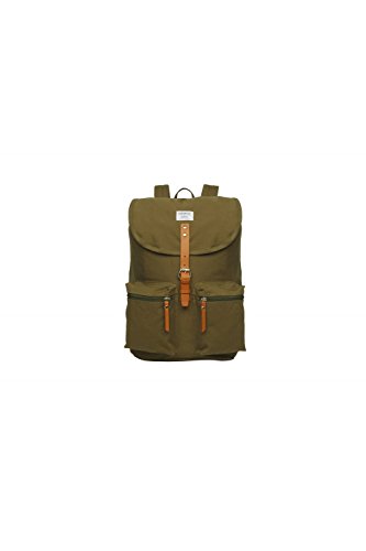 Sac à dos toile Sandqvist vert olive, 17 litres avec compartiment ordinateur 15 pouces