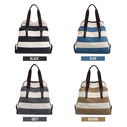 Sac à main rayé en toile avec anses pour femme style vintage et casual