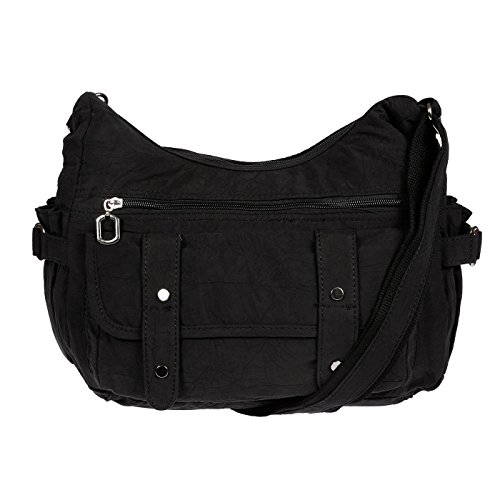 Sac à main messenger Canvas taille S, femme, noir, Christian Wippermann