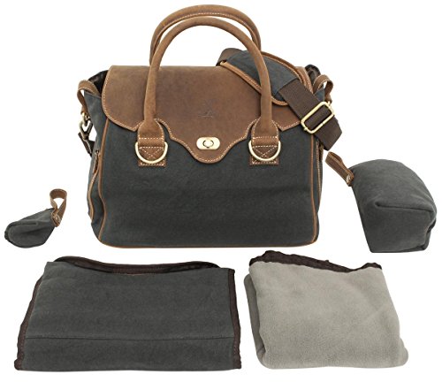 Sac bandoulière messenger sac à langer cuir et canvas Gusti cuir