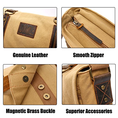 Sac bandoulière messenger toile canvas beige
