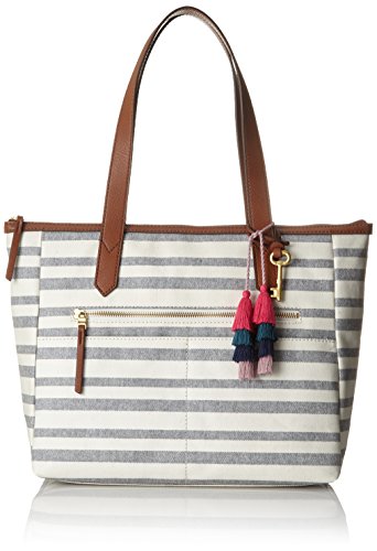 Sac cabas shopper bandoulière rayé fossil