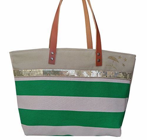 Sac rayé multicolore en toile grande capacité style sac de plage chic