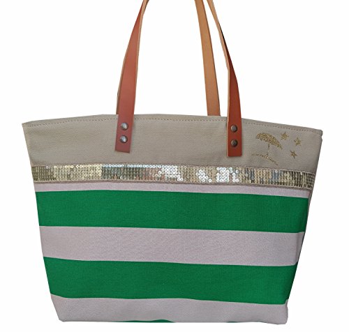 Sac rayé multicolore en toile grande capacité style sac de plage chic