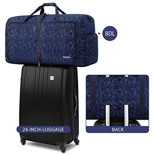 Sac de voyage camouflage bleu avec passants valise en tissu imperméable