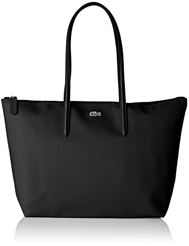 sac toile  PVC noir Lacoste pour femme