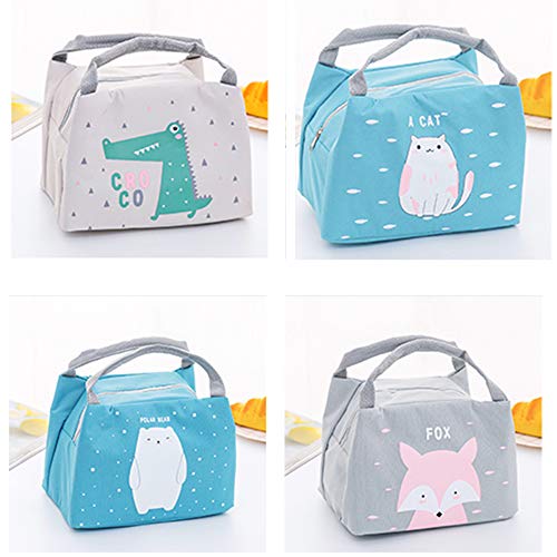 Sac repas isotherme en toile pour enfant avec dessin animal