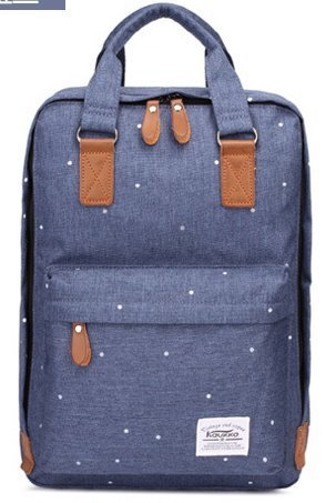 sac ordinateur toile canvas bleu à petits points