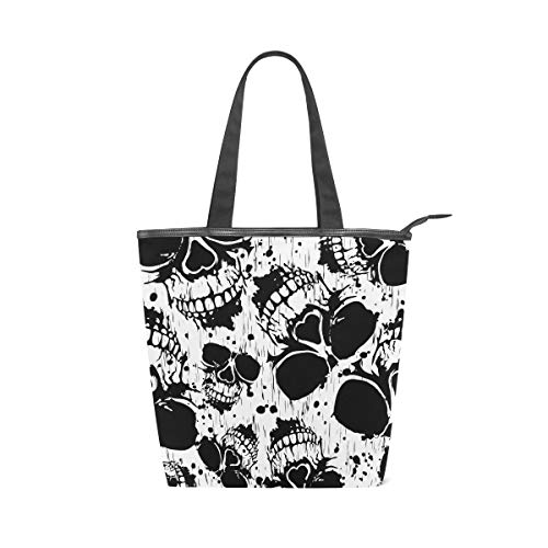 Sac Tote shopping homme toile canvas imprimé crânes