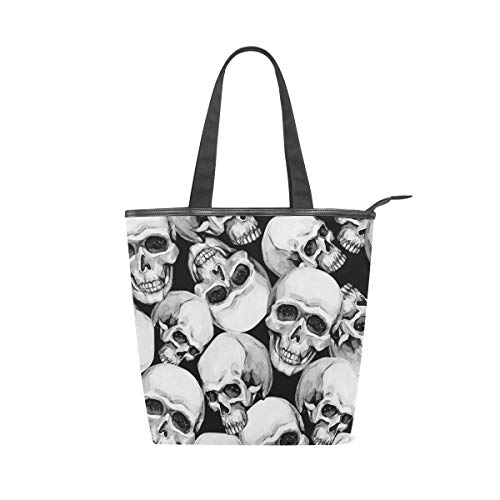 Sac Tote shopping homme toile canvas imprimé crânes