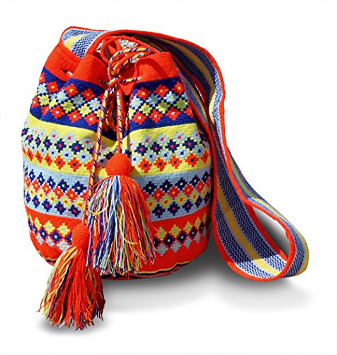Sac colombien Wayuu fait main aux motifs tribaux tout doux