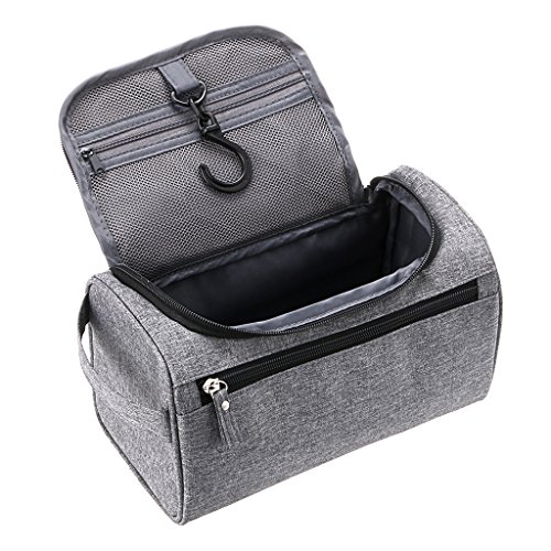 Trousse de toilette homme grise business avec crochet